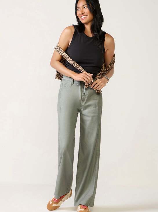 Evereve Pants - Evereve Sage Green Drawstring Wide Leg Pants Size M